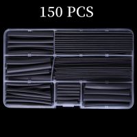 150 PCS Black Boxed 2:1 Times Shrink Heat Shrink Sleeve Set Thermoresistant Tube Wire Insulated Polyolefin DIY Kit Electrical Circuitry Parts