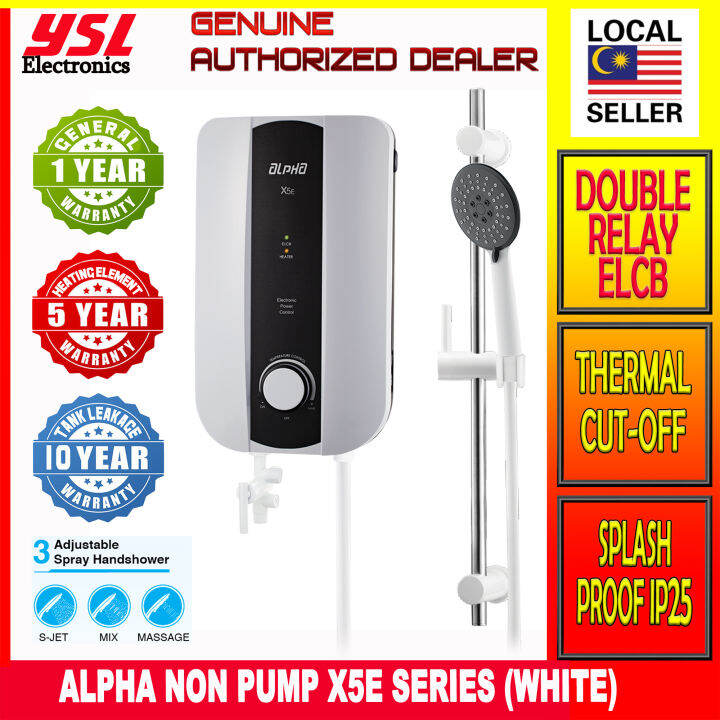 ALPHA INSTANT WATER HEATER X5E (WHITE) Lazada