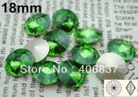 100pcs/Lot  18mm Peridot Rivoli Crystal  Free Shipping! Chinese Top Quality Crystal Rivoli Beads