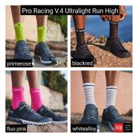 Compressport ถุงเท้าวิ่ง รุ่นบางพิเศษ ข้อยาว Pro Racing Socks v4.0 Ultralight Run High