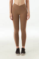 Girlsnation Karlie Mesh Legging in Tan เลคกิ้งออกกำลังกายเอวไขว้ รุ่น Karlie สีน้ำตาล