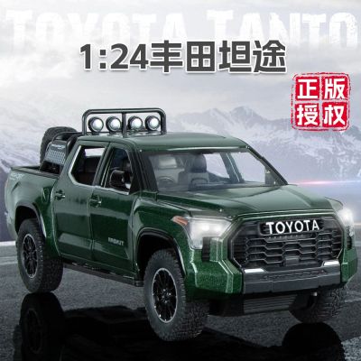1:24 Toyota Tundra Pickup Off-Road Vehicle Diecast Metal Alloy Model Car Sound Light Pull Back Collection Kids Toy Gifts A591