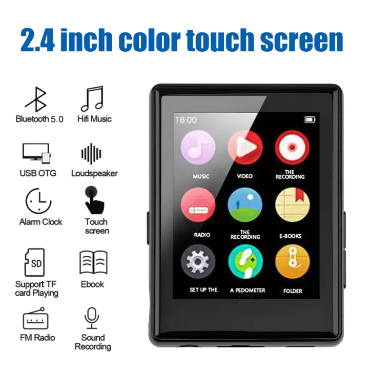 2022 Newest MP3 Player Bluetooth 2.4 Inch Colorful Touchscreen MP4 MP3