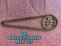 โซ่ราวลิ้น 88L โซ่ราวลิ้นซับเสียง+เฟืองราวลิ้นแต่ง WAVE-125 I NEW, MSX-125 สินค้ามีพร้อมส่ง