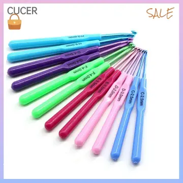 RUBBER HANDLE CROCHETING Needles Multisize Weaving Tool Hand Weave