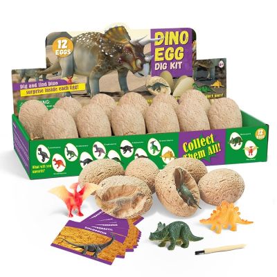 Dig it up Dinosaur Egg 12PCS DIY Digging Fossil Excavation Toys Dino Egg Novelty Party Favors Toys Children Scientific Mining