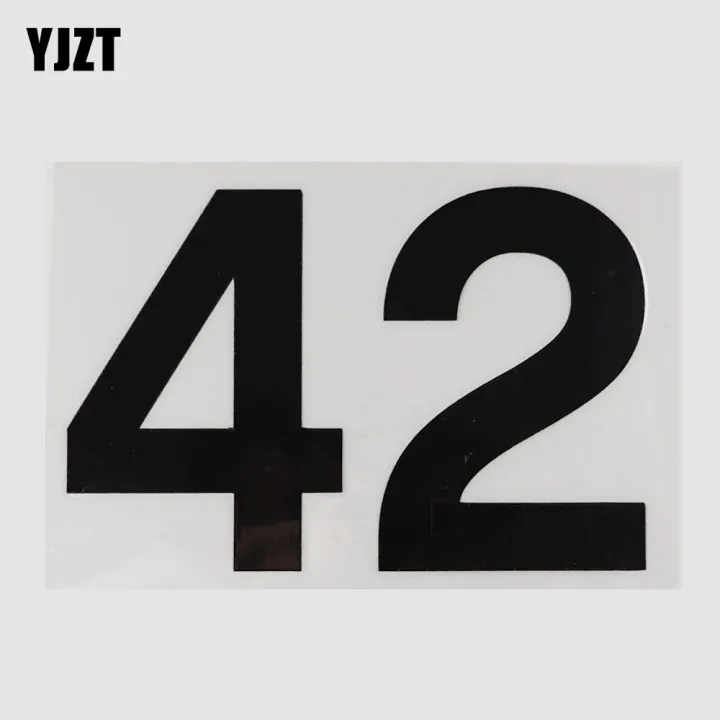 【cw】 YJZT 14CM×9.3CM 42 Number Speed Digital Motorcycle Racing Sticker ...