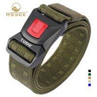 HSSEE Fashion Military Belt for Men Metal Pluggable Buckle Tactical Outdoor Belt Casual Jeans Girdle Male Soft Nylon Waistband