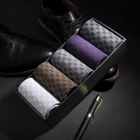 【ย้อน ยุค】5คู่ Lot 2022 Unisex Men Boy Cotton Blend Plaid Casual Business Sport Breathable Ankle Socks