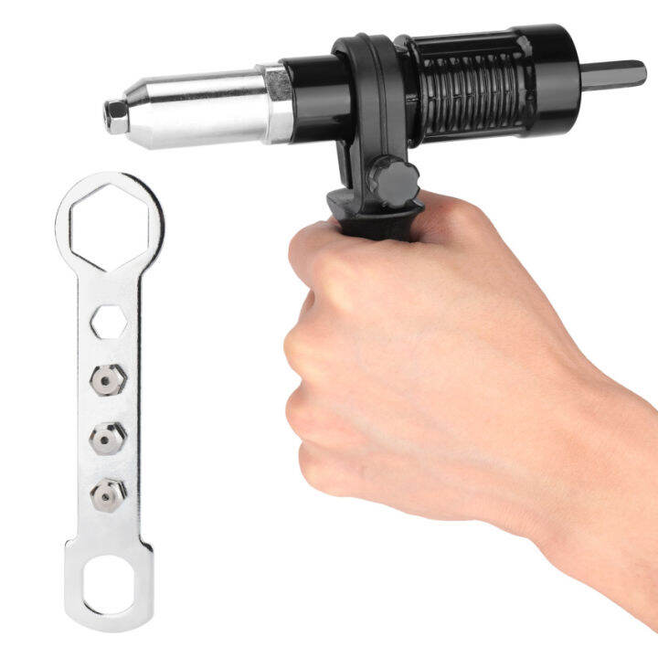 Cordless Electric Power Drill Rivet Gun Adapter Kit with Handle Grip