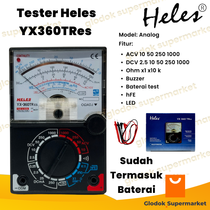 Tester Heles YX360TRES Multimeter Analog YX 360 TRes Multitester Lazada Indonesia
