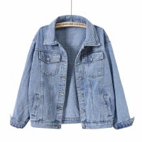 Women Jackets 2023 New Spring Autumn Outwear Denim Coat Solid Turn Down Collar Cotton Jacket For Female