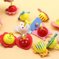 10pcs Kids Mini Fruits Shape Wooden Gyro Toys for Children Relief Stress Desktop Spinning Top Toys Kids Birthday Gifts