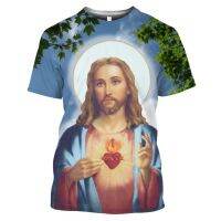 2023 Summer Men and Women 3D Jesus Christ Printed T-shirt, Religious Pattern, God, Harajuku Casual Breathable, Polyester Fiber TOPS