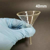 5Pcslot 40mm Clear Glass Subuliform Funnel with straight short neck For Laboratory Experiment Glassware