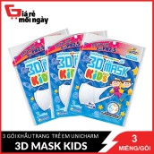 HCM ship 2h Bộ 3 Gói Khẩu Trang Trẻ Em Unicharm 3D Mask Kids 3 Cái Gói