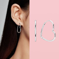 Hot Sale 100 925 Sterling Silver Earrings Heart Charms Hoop Earrings For Women Original 925 Earrings Fine Jewelry Joyas