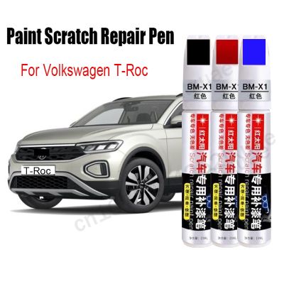 ☋﹍ Car Paint Scratch Repair Pen for Volkswagen T-Roc Touch-Up Paint Accessories Black White Red Blue Gray Silver
