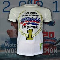 เสื้อยืดคอกลม T-shirt MotoGP เสื้อยืดโมโตจีพี สำหรับแฟนคลับ ฟาบริโอ กวาตาราโร่ #MG0054 ไซส์ S-5XL