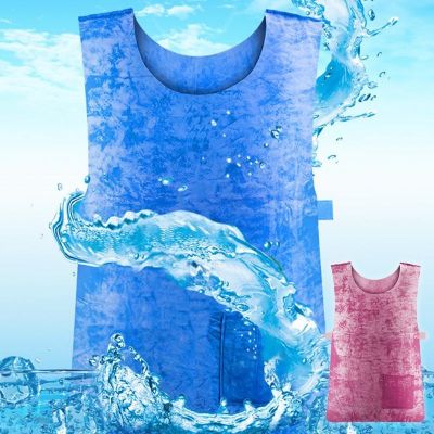 □ Summer Cooling Vest Heatstroke Prevention Evaporative Ice Cooling Vest High Temperature Protective Ice Cold Sports Vest