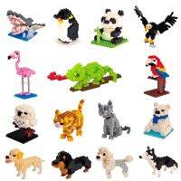 Kids Toy Mini Building Blocks Micro Bricks Eagle Moose Dog Cat Bird Animals 3D Model Bag Gifts Educational Toys For Children Building Sets