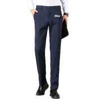 New Spring Summer Golf Pants Stretch Mens Casual Ice Silk Slim-Fit Straight Business Trousers Sports