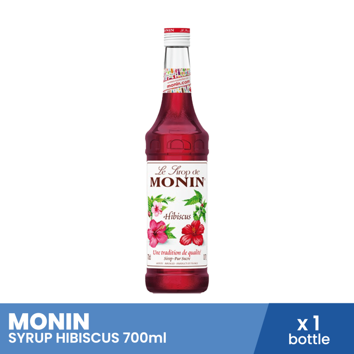 MONIN Syrup Hibiscus 700ml, flavored syrup, torani, liquid syrup