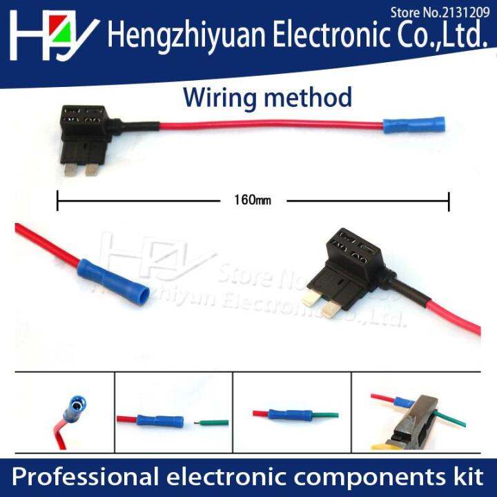 อะแดปเตอร์-tap-พร้อม-10a-micro-mini-standard-atm-blade-fuse-12v-mini-ขนาดกลางขนาดเล็กกล่องฟิวส์รถยนต์-add-a-circuit-piggy-back-fuse-tutue-store