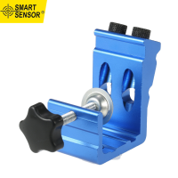 Smart Sensor All In One อลูมิเนียม Pocket Hole Jig Kit 15องศา Dowel Drill Joinery Kit เฉียง Hole Locator 9มม. เจาะบิต Doweling Hole Puncher กับ Buid-In Clamp