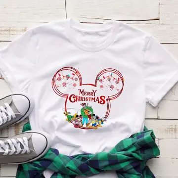 Disney Womens Plus Size T-Shirt Christmas Mickey Minnie Mouse