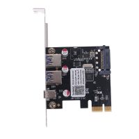 PCIE PCI Express To USB 3.1 Type-C 2พอร์ตUSB 3.0ประเภท-การ์ดเชื่อมต่อRiserอะแดปเตอร์SATA 15 PIN