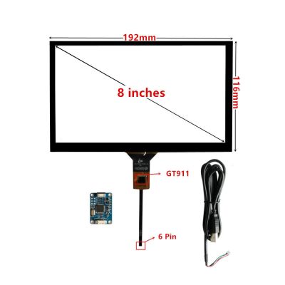 ﺴ□ 8 Inch 192mmx116mm GT911 Capacitive Digitizer Raspberry Pi Tablet PC GPS Navigation Touch Screen Panel Glass USB Driver Board