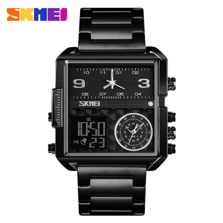 cod-skmei-ขายร้อนสแควร์-dial-ผู้ชายธุรกิจนาฬิกาอิเล็กทรอนิกส์-นาฬิกาข้อมือผู้ชายกีฬากันน้ำเข็มขัดมัลติฟังก์ชั่น