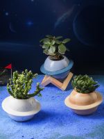 Ceramic Planet Flower Pot Cartoon Living Room Creative Personality Decoration Green Radish Succulent Plant Breeding Gallon Basin