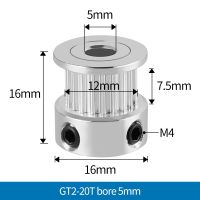 【In-demand】 Mongo MALL 2Pcs GT2 Timing Pulley 16 20 30 48 60 2GT อลูมิเนียม Bore 5 6.35 8มม. เข็มขัดกว้าง6มม. ล้อ Synchronous เกียร์3D ชิ้นส่วนเครื่องพิมพ์