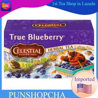 Celestial Seasonings Herbal Tea Caffeine Free True Blueberry 20 Tea Bags​  ชาสุขภาพ