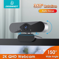 DoomHot Webcam 1080P Máy Tính PC 2K HD Có Micro, 150 Camera Xoay, Web Tự Động Lấy Nét Màn Hình Rộng Webcam, Dành Cho Giảng Dạy Chơi Game Công Việc Hội Nghị Gọi Video Phát Sóng Trực Tiếp thumbnail