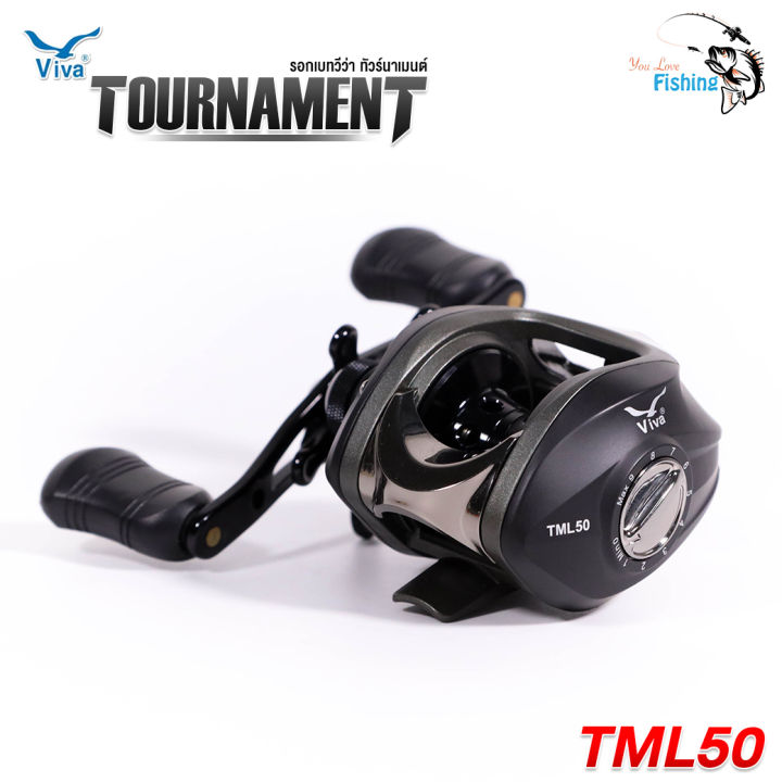 รอกหยดน้ำ-viva-tournament-tml50-วีว่าทัวร์นาเมนต์-รอก-6-3-1-หมุนซ้าย-หมุนลื่นตีไกล-โคตรทน-เหมาะสำหรับตีเหยื่อปลอม-ตกปลาช่อน-กะพง-กระสูบ-ชะโด