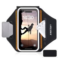 ☊ HAISSKY Zipper Pocket Running Sports Armband Bag For AirPods Pro 3 iPhone 14 13 12 Pro Max 14 Plus Belt Arm Bag For Xiaomi 13 12