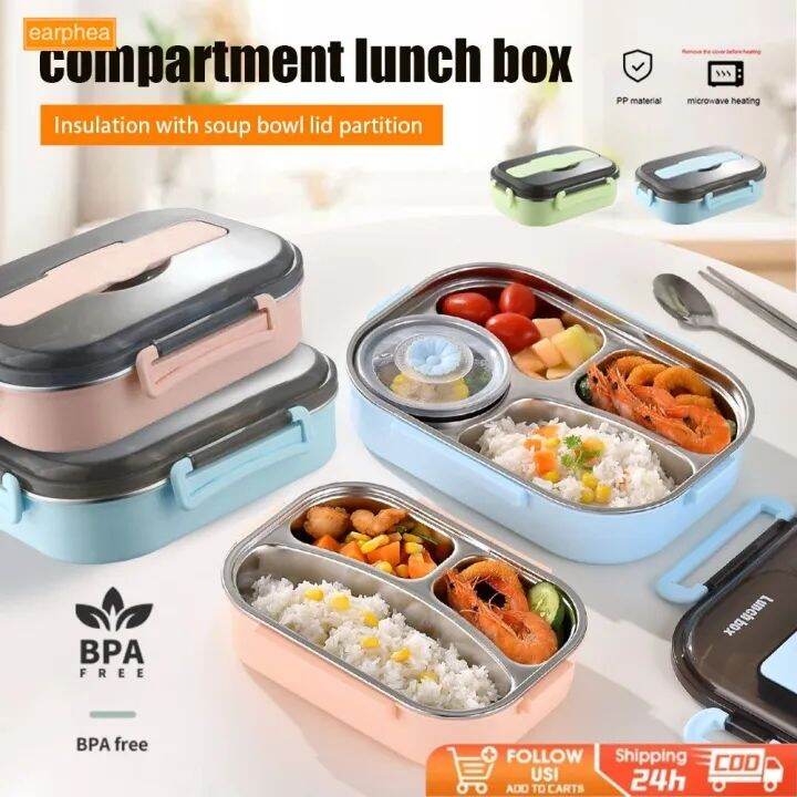 304 Stainless Steel Lunch Box With Soup Bowl Leak-Proof Bento Box ...