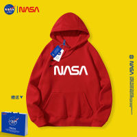 เสื้อสเวตเตอร์สำหรับเด็กสีแดงแบรนด์ NASA Co เสื้อกันหนาวมีฮู้ดสำหรับเด็กผู้ชายและเด็กผู้หญิงชุดฤดูใบไม้ผลิ2023