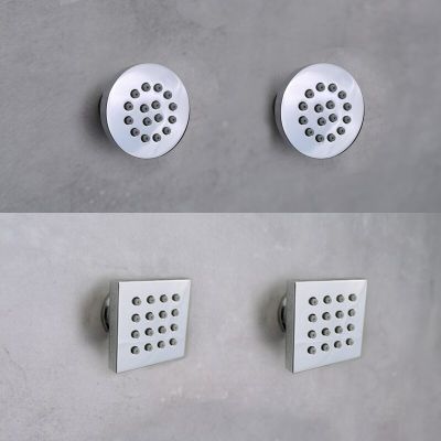 Wall Jet Shower Set High Pressure Round Square Mini Side Spray Shower Bright Chrome Silver 2/4/6 Pieces  by Hs2023