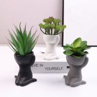 【CC】 Humanoid ceramic flower pots creative succulent crafts home furnishings