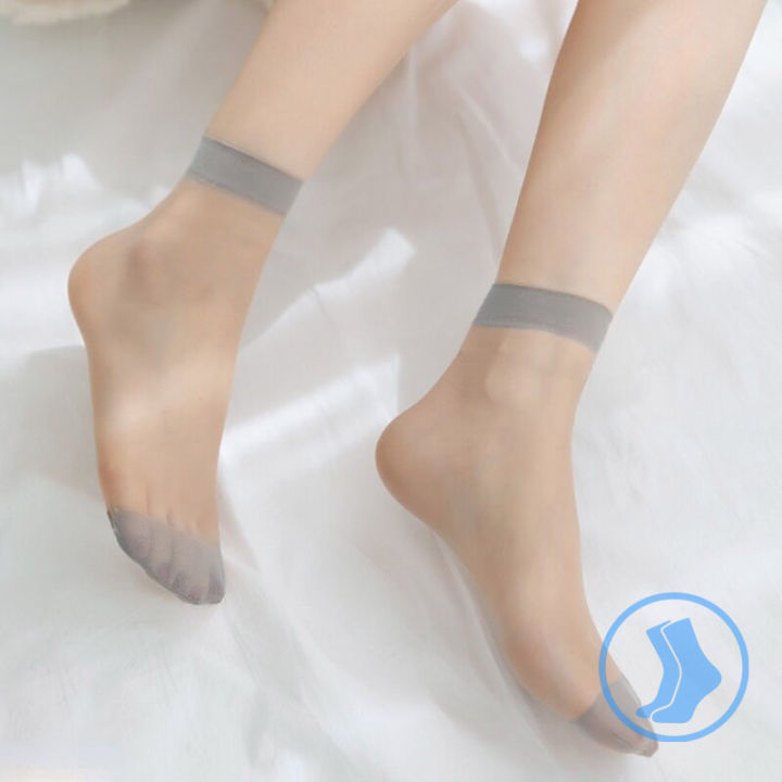 ออลซีซั่ยืดหยุ่นถุงเท้าข้อเท้าผ้าไหมบางถุงเท้าโปร่งใสที่มองไม่เห็นสำหรับผู้หญิง-1คู่