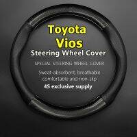 dvfggv For Toyota Vios Steering Wheel Cover Carbon Fiber Leather Fit 1.3L 1.5L 2016 CVT 2017 2019 2021 2022