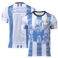 2324 Argentina World Cup เสื้อรุ่นที่ระลึก Messi เบอร์ 10 เสื้อฟุตบอลผู้ใหญ่ผู้ชายเสื้อฝึกซ้อมที่กำหนดเอง