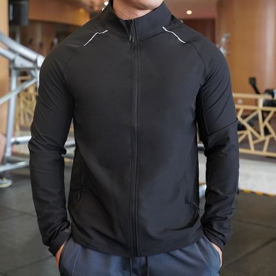 New Men Running Jackets waterproof Quick dry Fitness Sports Coat Gym Training Jogging Winter stand collar outdoor windcheater