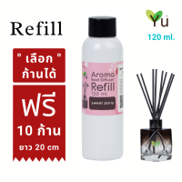 Refill Oil 120 ml. น้ำหอมสำหรับก้านไม้แบบเติม  ✅ เลือกฟรี ! 10 ก้าน ยาว 20 cm.  ** กรุณาระบุก้านที่ต้องการผ่านทางแชทค่ะ **