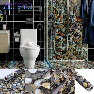 [24 Home Accessories] แผ่นไวนิลติดผนังกระดาษกาวในตัว Cobblestone Peel And Stick Waterproof Bathroom Kitchen Cabinets Desktop Stickers Home Decor Film