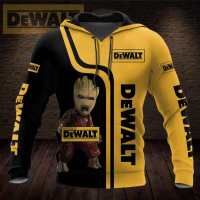 （ALL IN STOCK XZX）  DeWalt 3D All Over Printed Custom Name T-Shirt Sweatshirt Hoodie Bomber 565  (Free customized name logo for private chat, can be changed with or without zipper)